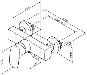 Смеситель для душа Am.Pm Spirit 2.1 хром F71A20000 Смеситель для душа Am.Pm Spirit 2.1 хром F71A20000, 2