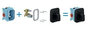 Смеситель для душа скрытого монтажа Ravak 10° Free чёрный матовый X070159, 3