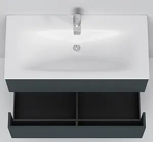 Тумба-умывальник подвесная Am.Pm Spirit 2.0 100 графит M70AFHX1002GM+M70AWCC1002WG, 4