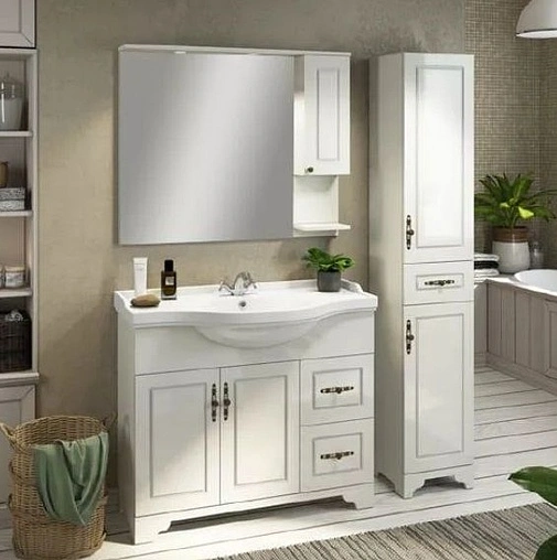 Шкаф-зеркало Comforty Севилья 100 R cлоновая кость 00003132628CF