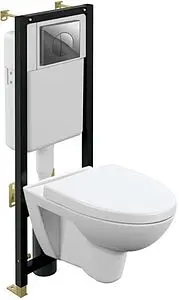 Комплект 6 в 1 Cersanit Parva CO DPL EO 64229 с кнопкой Leon хром глянцевый, 1