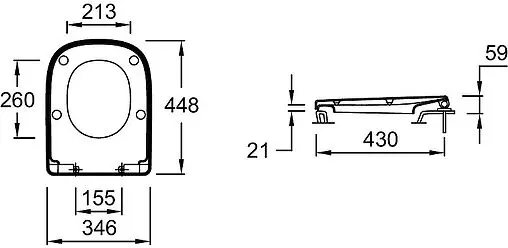 Комплект 5 в 1 Jacob Delafon Struktura E21771RU-00 с кнопкой E4316-00 белый глянцевый