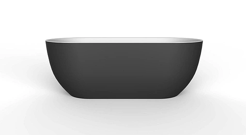 Ванна акриловая отдельностоящая BelBagno 150x80 без перелива  белый/панель черный матовый BB70-1500-800-W/NM