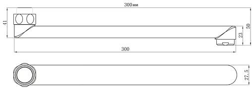 Излив длинный плоский 30см Lemark хром LM9472C