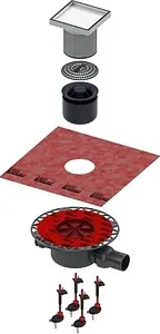 Трап горизонтальный Set TECEdrainpoint S 150x150мм KDP-N50 Трап горизонтальный Set TECEdrainpoint S 150x150мм KDP-N50, 1