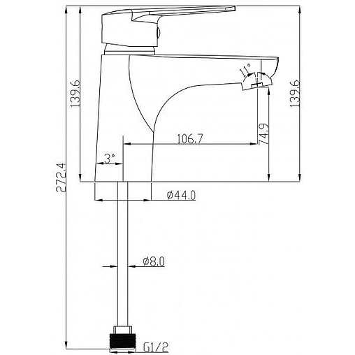 Смеситель для раковины с гигиеническим душем Swedbe Mars хром 1760