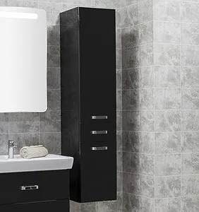 Шкаф-пенал подвесной с бельевой корзиной Aquaton Америна 35 чёрный 1A135203AM950 Шкаф-пенал подвесной с бельевой корзиной Aquaton Америна 35 чёрный 1A135203AM950, 3