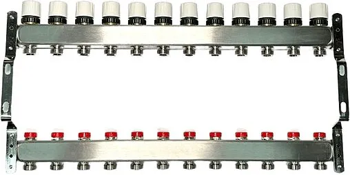 Группа коллекторная без расходомеров 12 отводов 1&quot;в/в x ¾&quot;ек Uni-fitt TECHNO 451W4312
