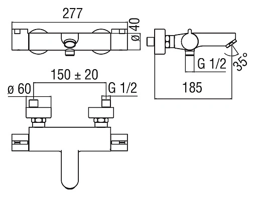 Термостат для ванны Nobili ABC хром AB87010/1CR Термостат для ванны Nobili ABC хром AB87010/1CR