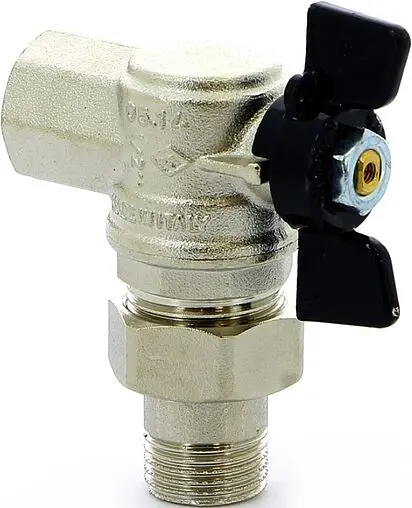 Кран шаровый с американкой угловой ½"в x ½"н Bugatti Oregon 05940001