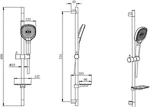 Душевая стойка Aquatek Вега чёрный матовый AQ2021MB Душевая стойка Aquatek Вега чёрный матовый AQ2021MB, 2