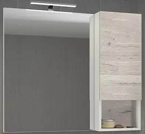 Шкаф-зеркало Comforty Ганновер 90 дуб дымчатый/белый, 1