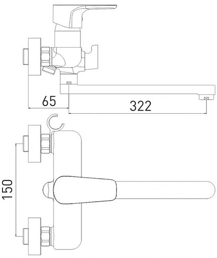 Смеситель для ванны с длинным изливом Gross Aqua Evo хром 7121297C-35L(F) Смеситель для ванны с длинным изливом Gross Aqua Evo хром 7121297C-35L(F)