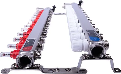 Группа коллекторная с расходомерами 12 отводов 1&quot;в/в x ¾&quot;ек FDV S1103C-2/12