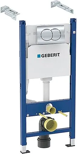 Инсталляция для подвесного унитаза Set 3 в 1 Geberit Duofix 458.149.21.1 с кнопкой Delta 01 хром глянцевый