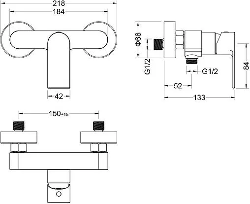 Смеситель для душа Aquatek Лира чёрный матовый AQ1460MB Смеситель для душа Aquatek Лира чёрный матовый AQ1460MB
