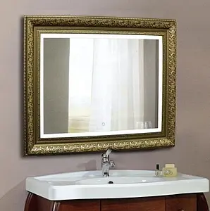 Зеркало с подсветкой Continent Vintage Led 92x71 бронза ЗЛП27, 2