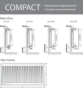 Радиатор стальной панельный Royal Thermo COMPACT тип 22 300 x 2000 мм Bianco Traffico C22-300-2000/9016 Радиатор стальной панельный Royal Thermo COMPACT тип 22 300 x 2000 мм Bianco Traffico C22-300-2000/9016, 3