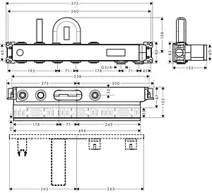 Скрытая часть термостата для ванны Hansgrohe RainSelect 15314180, 2