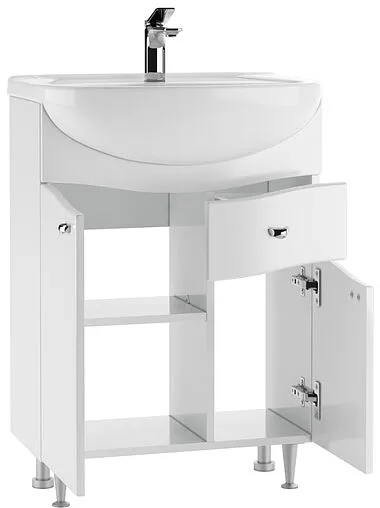 Тумба-умывальник напольная Айсберг Волна 60 белый DA1021T+4620008192772