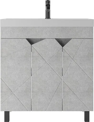 Тумба-умывальник напольный Домино Vector 80 метрополитан грей/бетон серый DV6614T+4627173210188