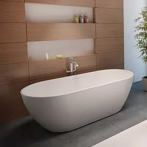 Ванна отдельностоящая из искусственного камня Riho Bilbao 150x75 белый B119001105, 3