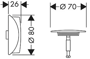 Внешняя монтажная часть сифона для ванны Hansgrohe Flexaplus белый матовый 58185700, 2