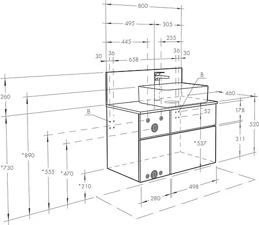 Тумба-умывальник подвесная Aquaton Мишель 80 фьорд/дуб рустикальный 1A2568K3MIDR0