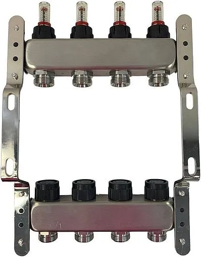 Группа коллекторная с расходомерами 7 отводов 1&quot;в/в x ¾&quot;ек WAAG WG.589.0607