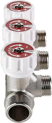 Коллектор регулирующий проходной 3 отвода ¾&quot;в/н x ½&quot;к Valtec VTc.570.N.0503