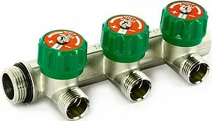 Коллектор регулирующий проходной 3 отвода ¾&quot;в/н x ½&quot;к Uni-fitt 410N3230, 1