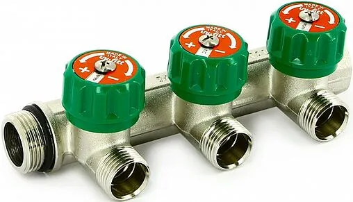 Коллектор регулирующий проходной 3 отвода ¾&quot;в/н x ½&quot;к Uni-fitt 410N3230