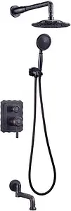 Душевая система со смесителем для ванны Lemark Jasmine чёрная бронза LM6622ORB Душевая система со смесителем для ванны Lemark Jasmine чёрная бронза LM6622ORB, 1
