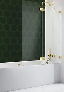 Шторка на ванну 1400мм прозрачное стекло Radaway Essenza Pro Gold PND II 140 R 10102140-09-01R, 1