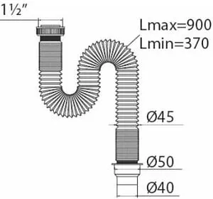 Сифон гофрированный для мойки VIRPlast Элит 30980622 Сифон гофрированный для мойки VIRPlast Элит 30980622, 2