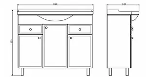 Тумба-умывальник напольная Comforty Сочи 85 белый 00004134639CF Тумба-умывальник напольная Comforty Сочи 85 белый 00004134639CF, 2