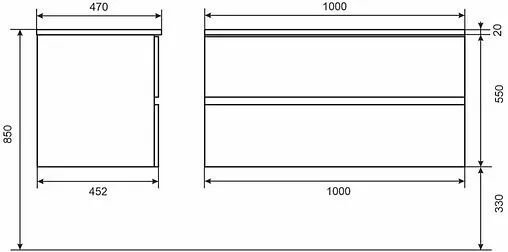 Тумба-умывальник подвесная Uperwood Barsa 100 дуб сонома/чёрный матовый 293020544 Тумба-умывальник подвесная Uperwood Barsa 100 дуб сонома/чёрный матовый 293020544