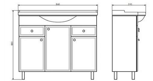 Тумба-умывальник напольная Comforty Сочи 85 белый 00004134639CF