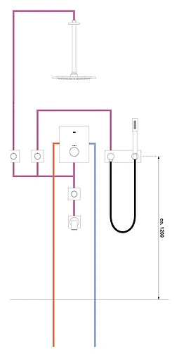 Держатель верхнего душа на потолок Grohe Rainshower neutral хром 28497000