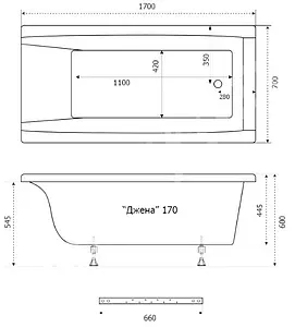 Ванна акриловая Triton Джена 170x70 Щ0000001223 Ванна акриловая Triton Джена 170x70 Щ0000001223, 2