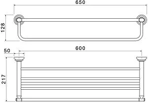 Полка для полотенец Aquatek Классик чёрный матовый AQ4515MB, 2