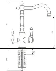 Смеситель для кухни с подключением к фильтру Ulgran бронза U-018 Смеситель для кухни с подключением к фильтру Ulgran бронза U-018, 2