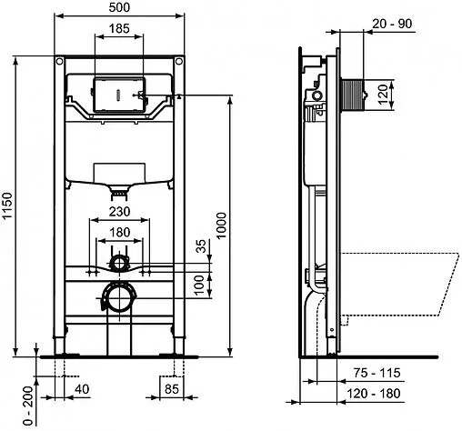 Комплект 3 в 1 Ideal Standard I.Life A RimLS+ I001701