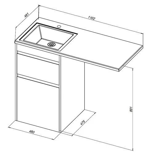 Тумба-умывальник напольная Aquanet Токио 110 L дуб веллингтон 00333647+00235497