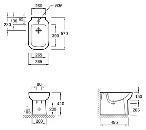 Биде напольное Jacob Delafon Replay белый E4777-00 Биде напольное Jacob Delafon Replay белый E4777-00, 2