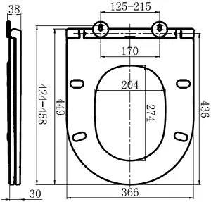 Крышка-сиденье для унитаза с микролифтом Am.Pm Inspire белый C507853WH Крышка-сиденье для унитаза с микролифтом Am.Pm Inspire белый C507853WH, 2
