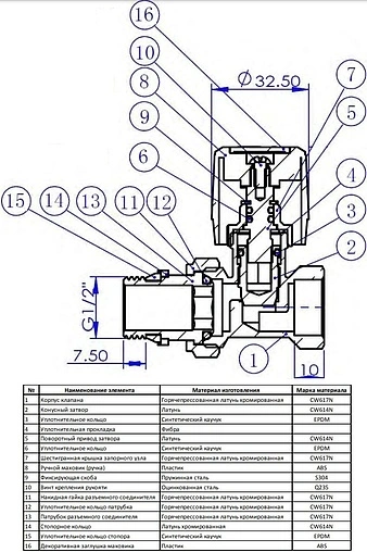 Вентиль регулирующий угловой ½&quot; в/н IVANCI IVC.103003.N.03
