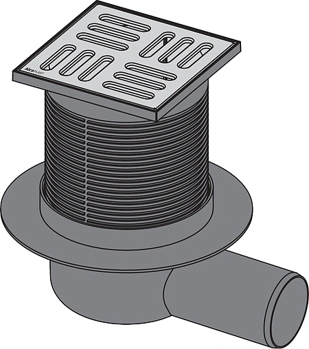 Трап горизонтальный Set AlcaPlast 100x100мм APV1 Трап горизонтальный Set AlcaPlast 100x100мм APV1