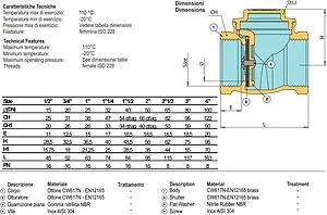 Клапан обратный поворотный 2½"в x 2½"в Tiemme clapet FULL 3500028 Клапан обратный поворотный 2½"в x 2½"в Tiemme clapet FULL 3500028, 2