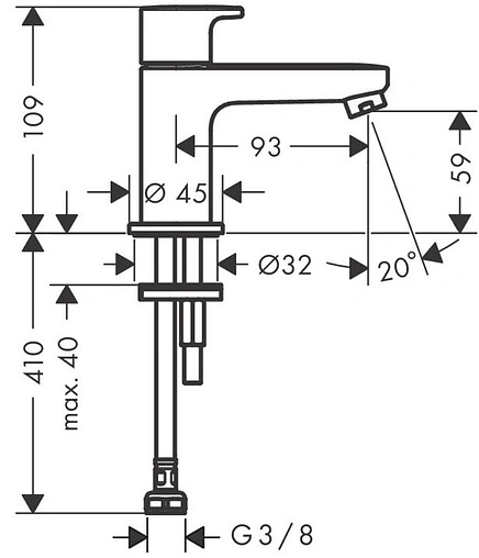 Кран для раковины Hansgrohe Vernis Blend 70 хром 71583000
